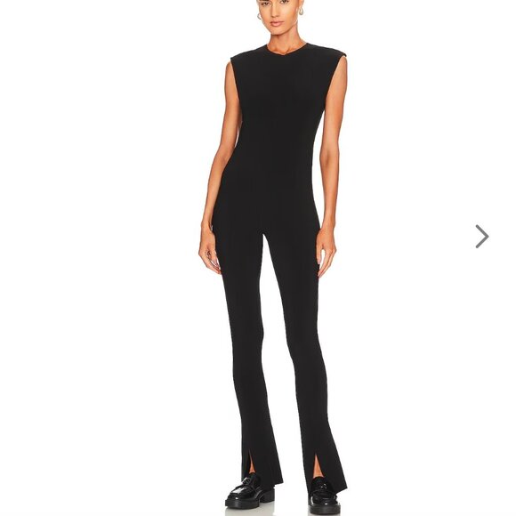 Norma Kamali Sleeveless Spat Legging Catsuit, Black, size S - Picture 1 of 5